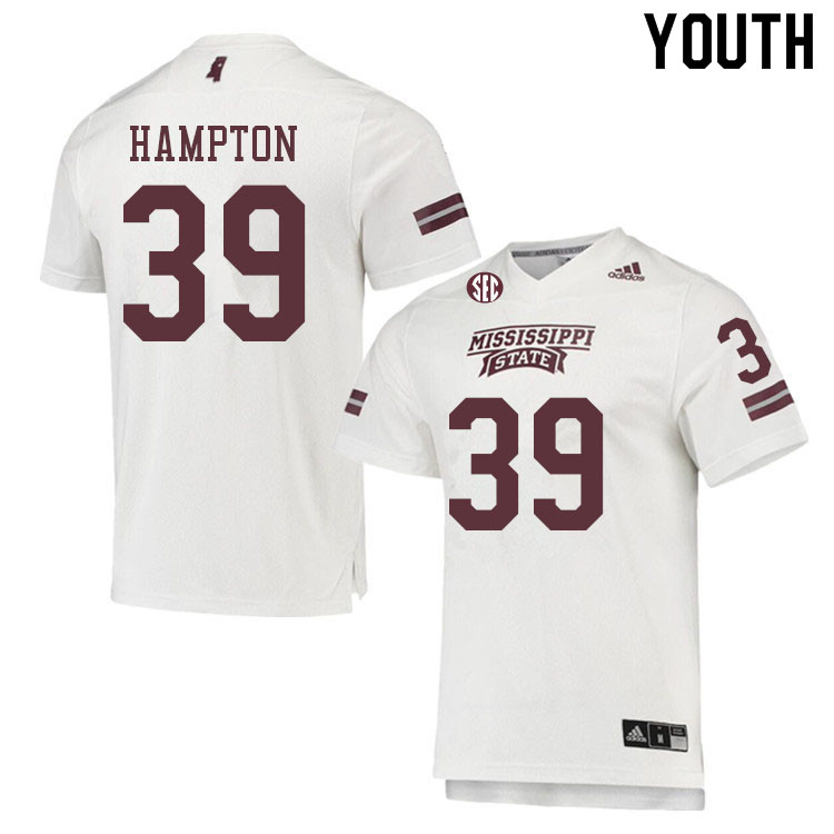 Youth #39 Jay Hampton Mississippi State Bulldogs College Football Jerseys Sale-White